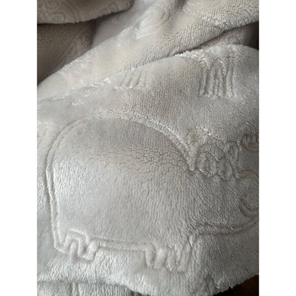 Plush Baby Blanket Embossed Animals Gray Oeko-Tex Certification Giraffe Hippo - Picture 4 of 9